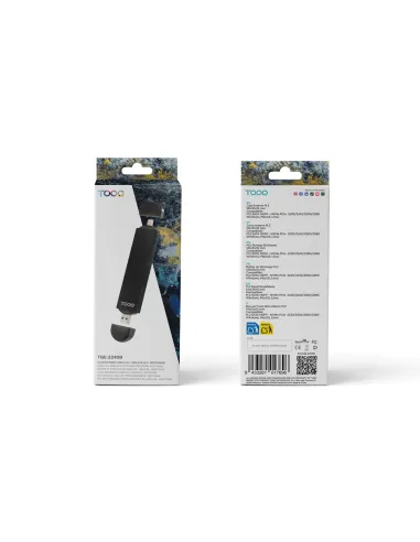 TooQ Caja Externa USB-C M + USB-A M para SSD M.2 NGFF NVMe, Negra