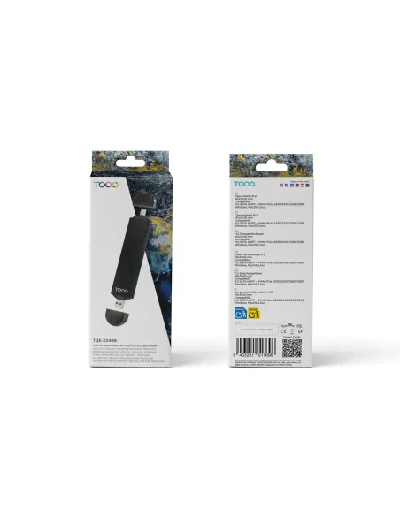 TooQ Caja Externa USB-C M + USB-A M para SSD M.2 NGFF NVMe, Negra