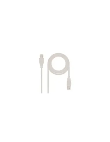 Cable USB 2.0 Nanocable 10.01.0304/ USB Macho - USB Macho/ 3m/ Beige