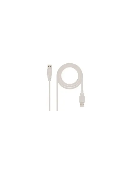 Cable USB 2.0 Nanocable 10.01.0304/ USB Macho - USB Macho/ 3m/ Beige