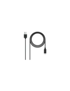 Cable USB 2.0 Nanocable 10.01.2103/ USB Macho - USB Tipo-C Macho/ 480Mbps/ 3m/ Negro