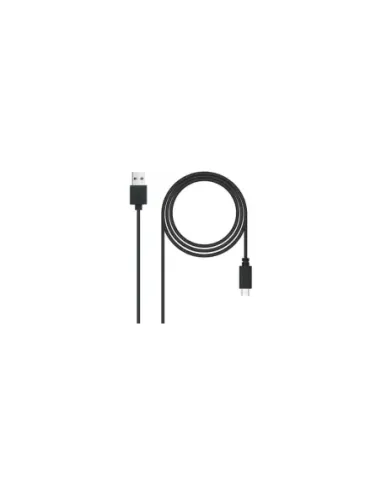Cable USB 2.0 Nanocable 10.01.2103/ USB Macho - USB Tipo-C Macho/ 480Mbps/ 3m/ Negro