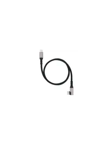 Cable USB 3.2 Tipo-C Acodado Nanocable 10.01.4703/ USB Tipo-C Macho - USB Tipo-C Macho/ Hasta 100W/ 10Gbps/ 3m/ Negro