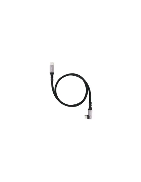 Cable USB 3.2 Tipo-C Acodado Nanocable 10.01.4703/ USB Tipo-C Macho - USB Tipo-C Macho/ Hasta 100W/ 10Gbps/ 3m/ Negro