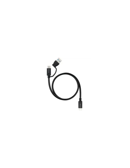 Cable USB 3.2 Tipo-C Nanocable 10.01.4800/ USB Tipo-C Macho/ USB Macho - USB Tipo-C Macho/ Hasta 60W/ 10Gbps/ 50cm/ Negro