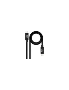 Cable USB 4.0 Nanocable 10.01.5002/ USB Tipo-C Macho - USB Tipo-C Macho/ Hasta 240W/ 40Gbps/ 1.8m/ Negro