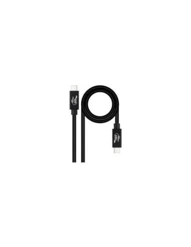 Cable USB 4.0 Nanocable 10.01.5002/ USB Tipo-C Macho - USB Tipo-C Macho/ Hasta 240W/ 40Gbps/ 1.8m/ Negro