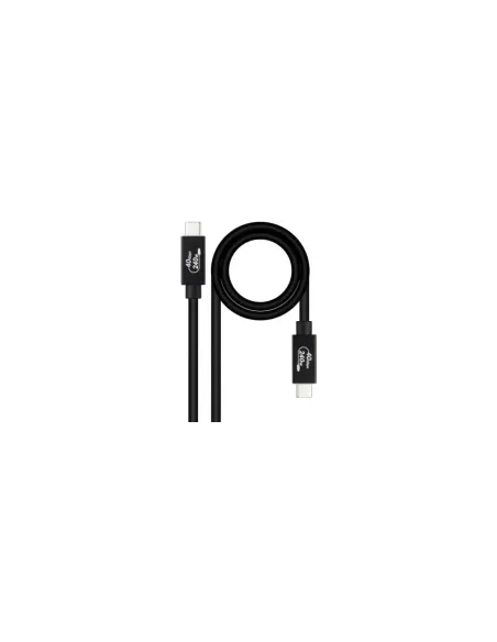 Cable USB 4.0 Nanocable 10.01.5002/ USB Tipo-C Macho - USB Tipo-C Macho/ Hasta 240W/ 40Gbps/ 1.8m/ Negro