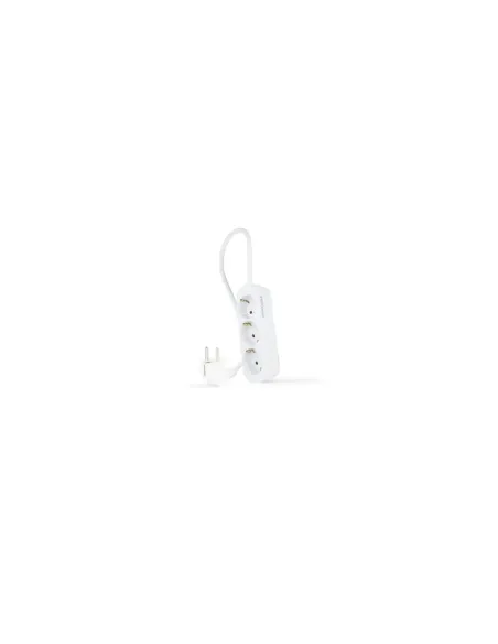 Regleta Nanocable 10.38.0003-NS/ 3 Tomas de Corriente/ Cable 1.4m/ Blanca