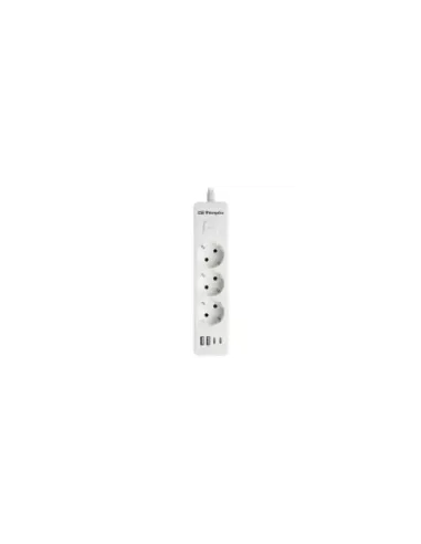 Regleta con Interruptor Orbegozo EN 3100/ 3 Tomas de Corriente/ 2 USB/ 2 USB Tipo-C/ Cable 1.4m/ Blanca