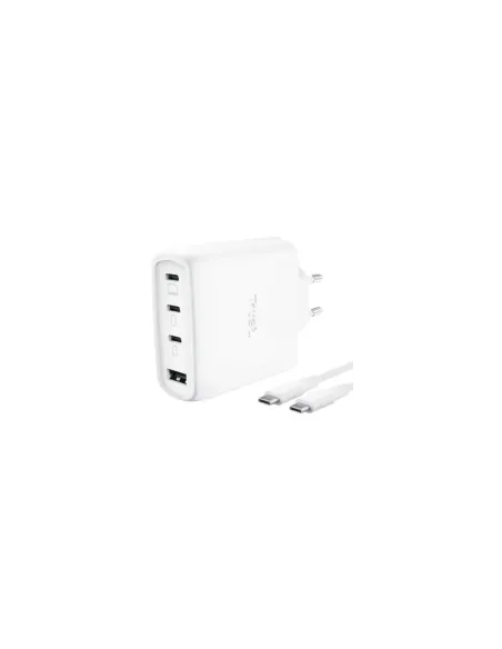 Cargador de Pared GaN Trust Maxo 65W 26068/ 3xUSB Tipo-C/ 1xUSB/ Incluye Cable USB Tipo-C/ 65W