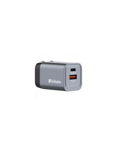 Cargador de Pared Universal GaN para Viaje Verbatim GNC-35/ 1xUSB Tipo-C/ 1xUSB/ 35W