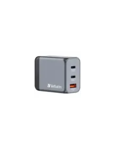 Cargador de Pared Universal GaN para Viaje Verbatim GNC-65/ 2xUSB Tipo-C/ 1xUSB/ 65W