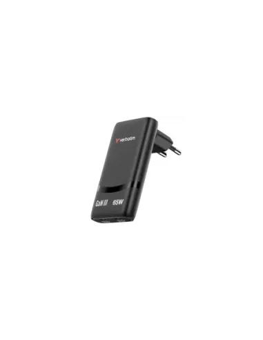 Cargador de Pared GaN Verbatim Fold 'n' Go/ 2xUSB Tipo-C/ 65W
