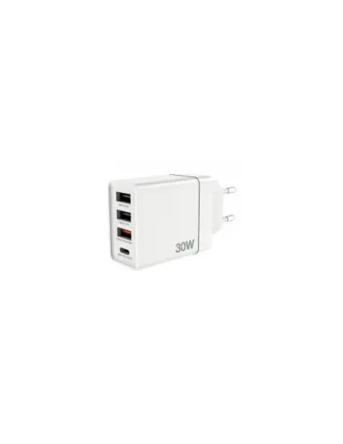 Cargador de Pared GaN Verbatim CHR-30EU2/ 1xUSB Tipo-C/ 3xUSB/ 30W