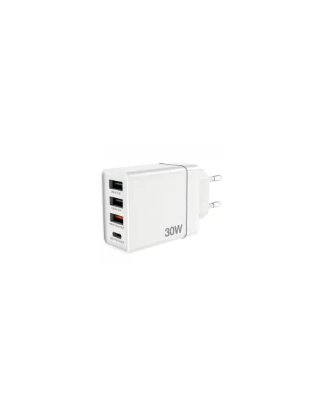 Cargador de Pared GaN Verbatim CHR-30EU2/ 1xUSB Tipo-C/ 3xUSB/ 30W