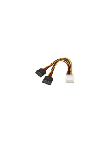 Cable Duplicador de Alimentación Aisens A131-0161/ Molex 4 PIN Macho - 2x SATA Hembra/ Hasta 54W/ 20cm