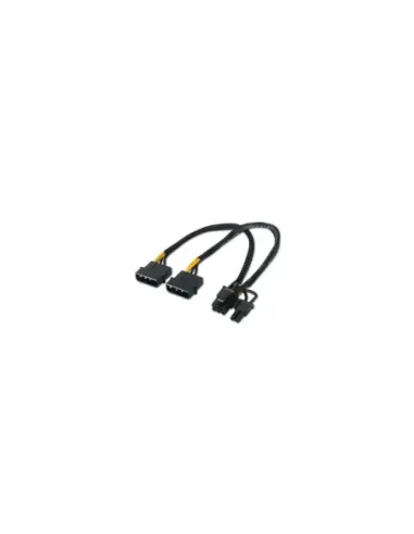 Cable Alimentación Tarjeta Gráfica Aisens A131-0165/ 2x Molex Macho - Molex 6+2 PIN Macho/ Hasta 54W/ 20cm