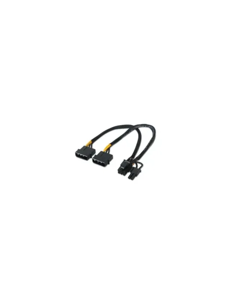 Cable Alimentación Tarjeta Gráfica Aisens A131-0165/ 2x Molex Macho - Molex 6+2 PIN Macho/ Hasta 54W/ 20cm