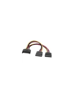 Cable Alimentación Aisens A131-0353/ SATA Macho - 2x SATA Hembra/ Hasta 54W/ 20cm/ Negro