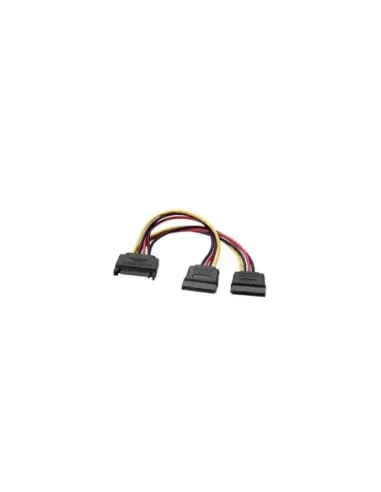 Cable Alimentación Aisens A131-0353/ SATA Macho - 2x SATA Hembra/ Hasta 54W/ 20cm/ Negro