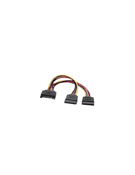 Cable Alimentación Aisens A131-0353/ SATA Macho - 2x SATA Hembra/ Hasta 54W/ 20cm/ Negro