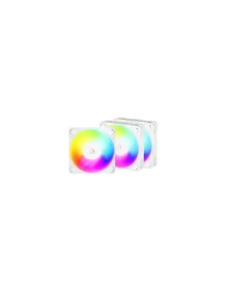 Pack de 3 Ventilador Arctic P12 Pro Reverse A-RGB/ 12cm/ Blanco