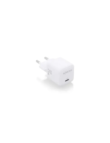 Cargador de Pared GaN Aisens ASCH-25W1P012-W/ 1xUSB Tipo-C/ 25W