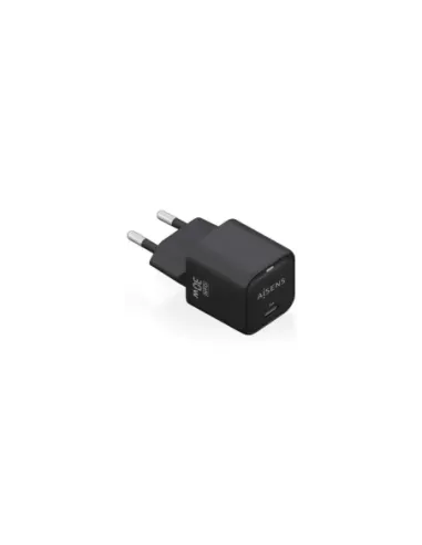 Cargador de Pared GaN Aisens ASCH-30W1P019-BK/ 1xUSB Tipo-C/ 30W