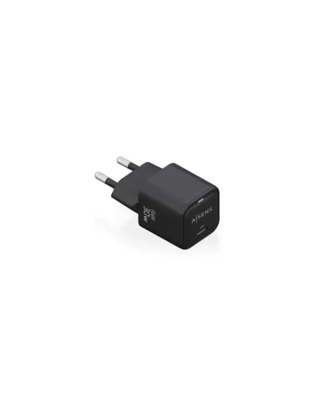 Cargador de Pared GaN Aisens ASCH-30W1P019-BK/ 1xUSB Tipo-C/ 30W