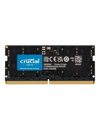 Memoria ram ddr5 16gb crucial - sodimm - 5600mhz - pc5 44800 - cl46 - 1.1v