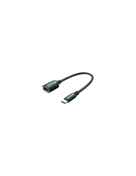 Cable USB 2.0 Tipo-C Vention CCSBB/ USB Tipo-C Macho - USB Hembra/ 15cm/ 480Mbps/ Negro