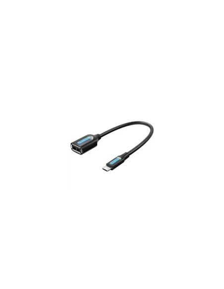 Cable USB 2.0 Vention CCUBB/ MicroUSB Macho - USB Hembra/ 480Mbps/ 15cm/ Negro