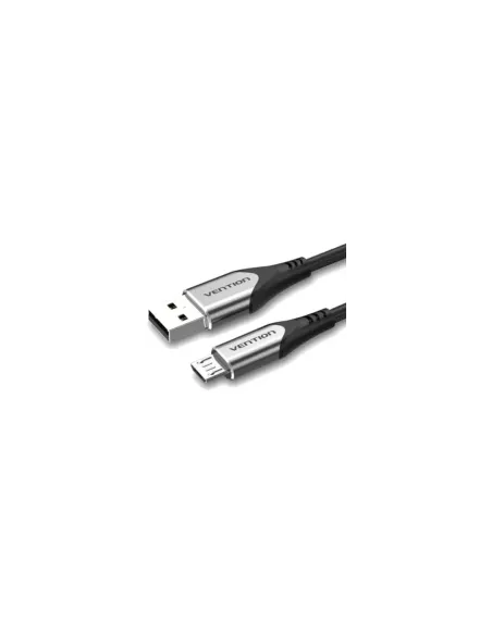 Cable USB 2.0 Vention COAHF/ USB Macho - MicroUSB Macho/ Hasta 60W/ 480Mbps/ 1m/ Gris