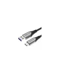 Cable USB 2.0 Tipo-C Vention COFHG/ USB Tipo-C Macho - USB Macho/ Hasta 100W/ 480Mbps/ 1.5m/ Gris