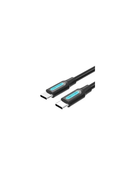 Cable USB 2.0 Tipo-C Vention COSBD/ USB Tipo-C Macho - USB Tipo-C Macho/ Hasta 60W/ 480Mbps/ 50cm/ Negro