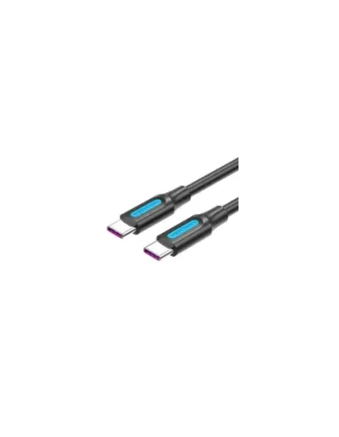 Cable USB 2.0 Tipo-C Vention COTBD/ USB Tipo-C Macho - USB Tipo-C Macho/ Hasta 100W/ 480Mbps/ 50cm/ Negro