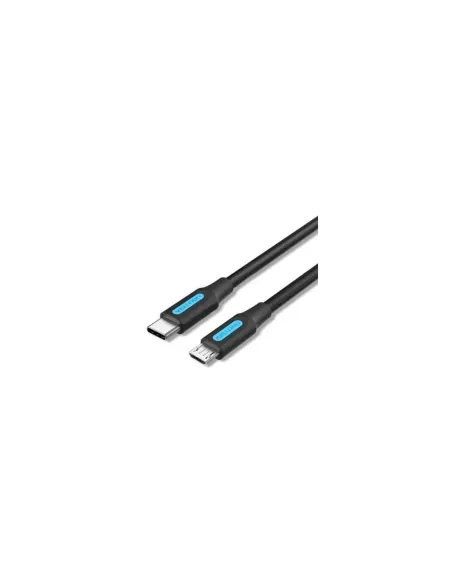 Cable USB 2.0 Tipo-C Vention COVBD/ USB Tipo-C Macho - MicroUSB Macho/ 480Mbps/ 50cm/ Negro