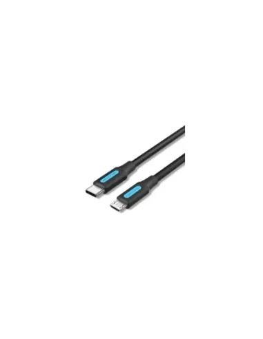Cable USB 2.0 Tipo-C Vention COVBG/ USB Tipo-C Macho - MicroUSB Macho/ 480Mbps/ 1.5m/ Negro