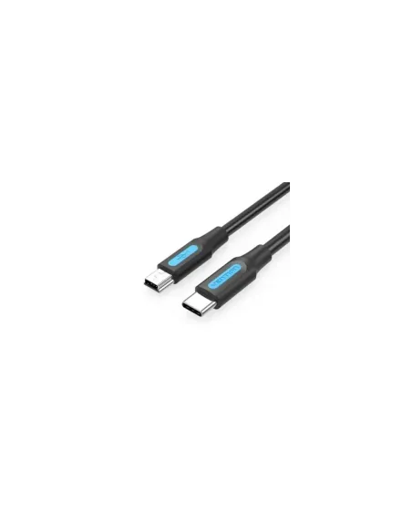 Cable USB 2.0 Tipo-C Vention COWBH/ USB Tipo-C Macho - MiniUSB Macho/ Hasta 10W/ 480Mbps/ 2m/ Negro