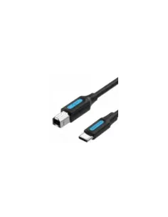 Cable USB 2.0 Impresora Vention CQUBF/ USB Tipo-B Macho - USB Tipo-C Macho/ 480Mbps/ 1m/ Negro