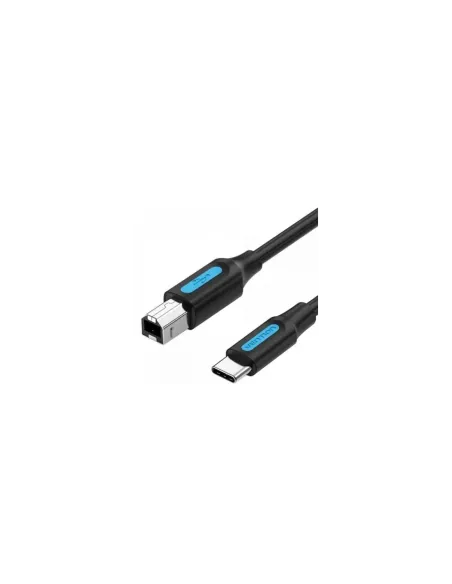 Cable USB 2.0 Impresora Vention CQUBF/ USB Tipo-B Macho - USB Tipo-C Macho/ 480Mbps/ 1m/ Negro