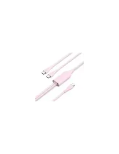 Cable USB Tipo-C Vention CTMPG/ USB Tipo-C Macho - 2 x USB Tipo-C Macho/ Hasta 100W/ 480Mbps/ 1.5m/ Rosa