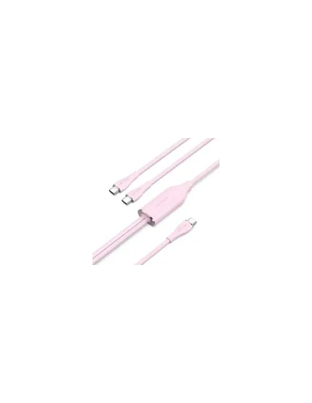Cable USB Tipo-C Vention CTMPG/ USB Tipo-C Macho - 2 x USB Tipo-C Macho/ Hasta 100W/ 480Mbps/ 1.5m/ Rosa