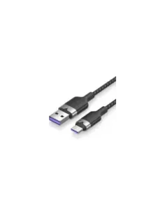 Cable USB 2.0 Tipo-C Vention CTOBF/ USB Tipo-C Macho - USB Macho/ Hasta 100W/ 480Mbps/ 1m/ Negro