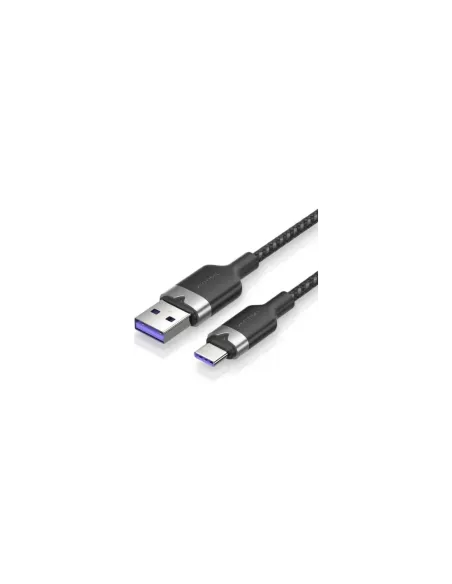 Cable USB 2.0 Tipo-C Vention CTOBF/ USB Tipo-C Macho - USB Macho/ Hasta 100W/ 480Mbps/ 1m/ Negro