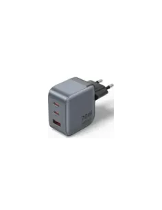 Cargador de Pared GaN Vention FEXH0-EU/ 2xUSB Tipo-C/ 1xUSB/ 70W