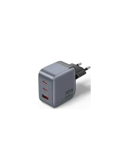 Cargador de Pared GaN Vention FEXH0-EU/ 2xUSB Tipo-C/ 1xUSB/ 70W
