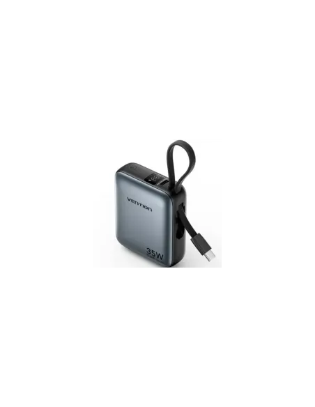 Powerbank 10000mAh Vention FHFH0/ 35W/ Gris/ Incluye Cable USB Tipo-C