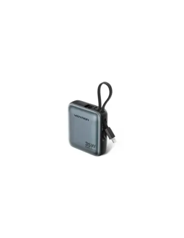 Powerbank 10000mAh Vention FHFN0/ 35W/ Gris/ Incluye Cable USB TIpo-C y Lightning